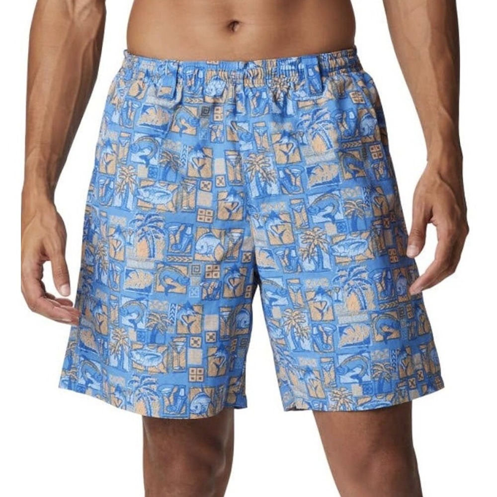 NWT Columbia Men's Super Backcast Water‎ Short Harbor Blue Martinis Size S - 8"